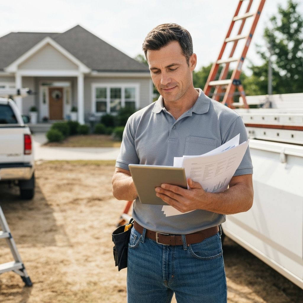 Construction professionals on a job site reviewing project plans